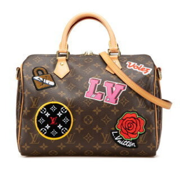 Louis Vuitton Patches Speedy Bandouliere Shoulder Bag Brown Multicolor - Picture 1 of 8